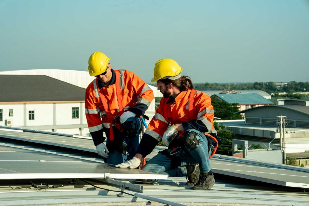 engineer working setup solar panel at the roof top 2024 01 05 16 26 05 utc 1